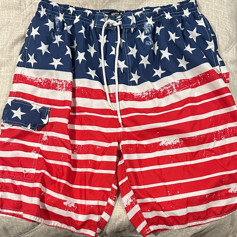 American Flag Men's Swim Board Shorts